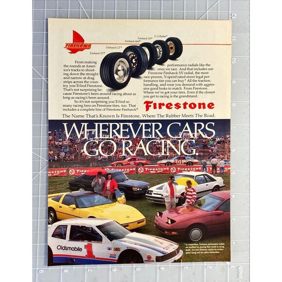 Firestone Firehawk SV Radial Tires "Where the Rubber Meets the Road" Ad 1989 - Picture 2 of 3